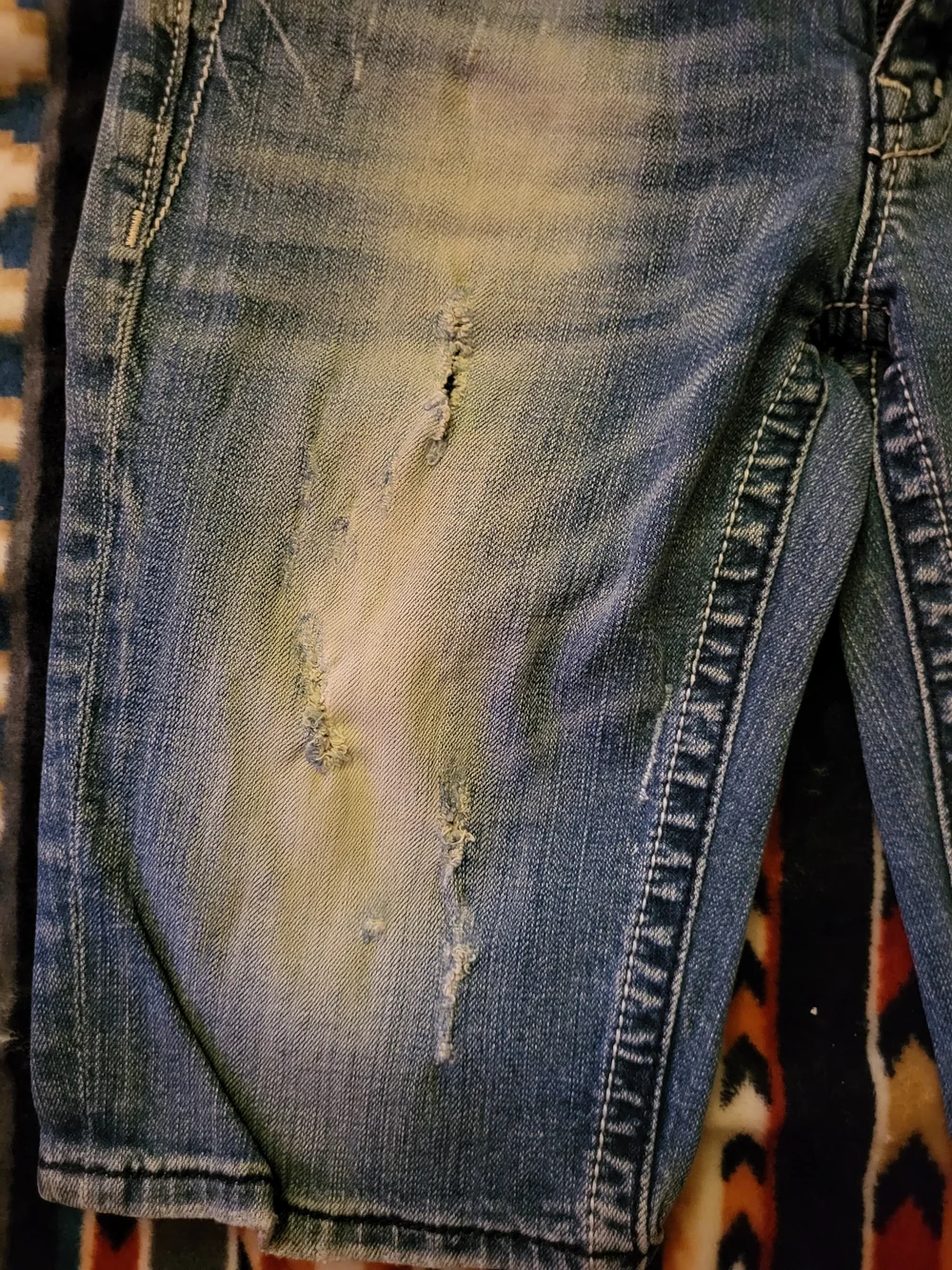 Miss Me Distressed Denim Bermuda Shorts in Faded Blue